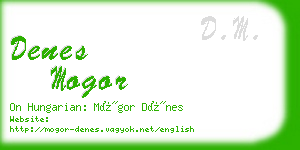denes mogor business card